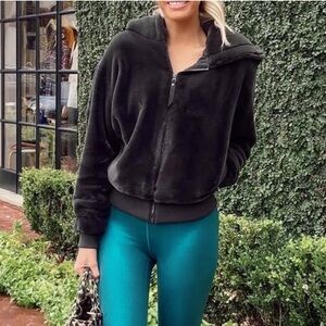 IVL Collective Faux Fur Black Bomber NWT